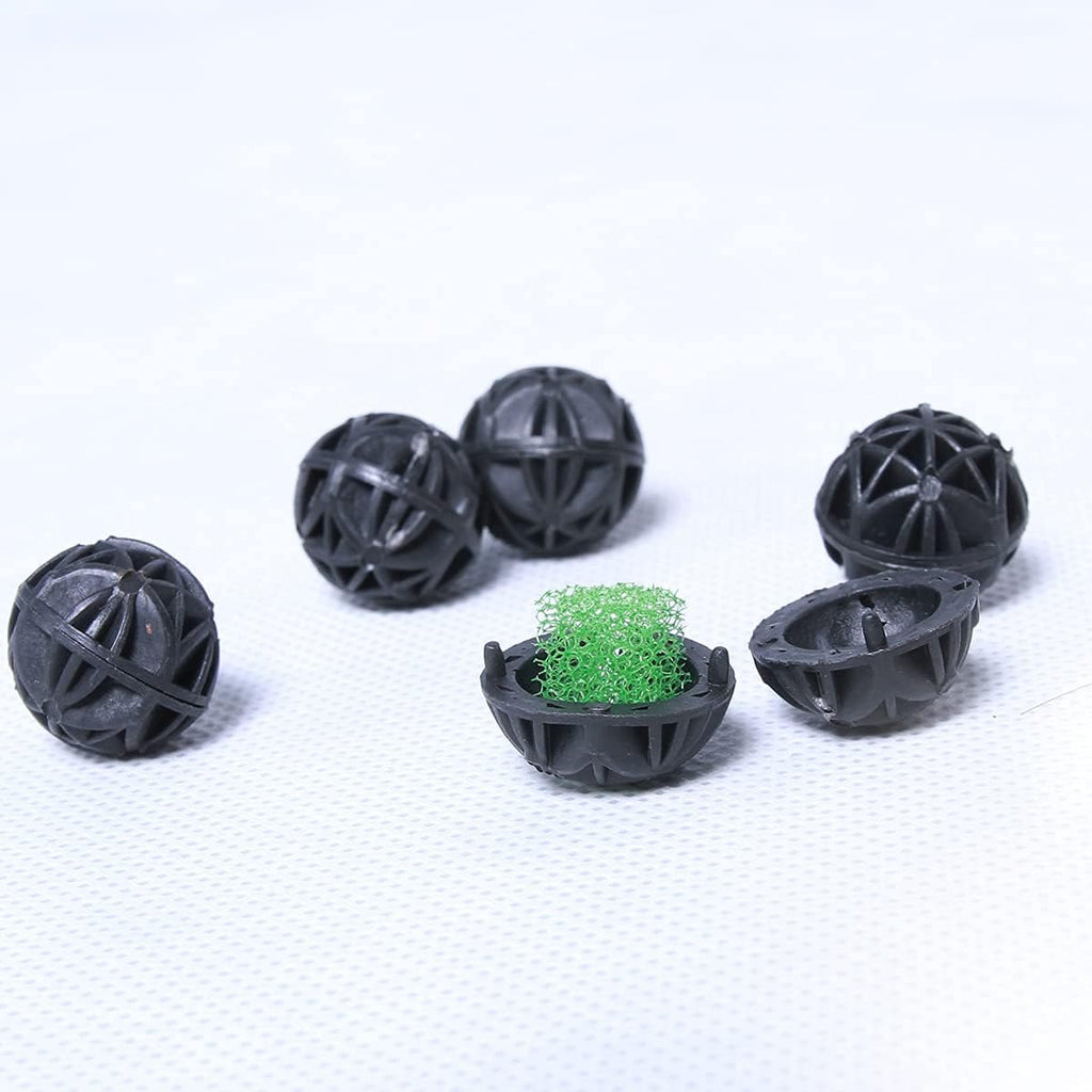 AQUANEAT Aquarium 0.6" Bio Balls 100pcs for Fish Tank Pond Canister Filter Media