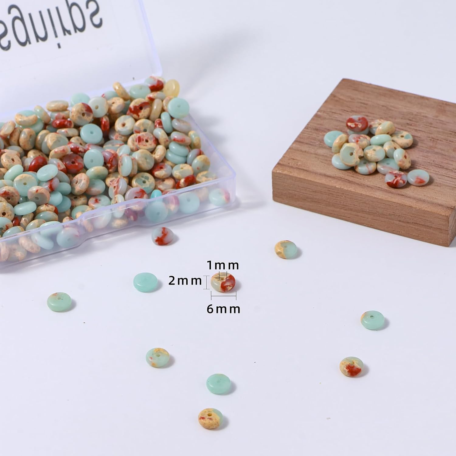 Natural Shoushan Stone Disk Spacer Beads 6x2mm 38cm/str Flat Rondelle Loose Semi Gemstone Caps for Making Bracelets Necklace