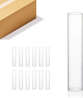 WGVI Hurricane Candle Holder Sleeve, Wide 3", Height 16", Clear Glass Cylinder Candleholder, Chimney Tube, Open Ended Candle Shade, 12 Pieces Bulk