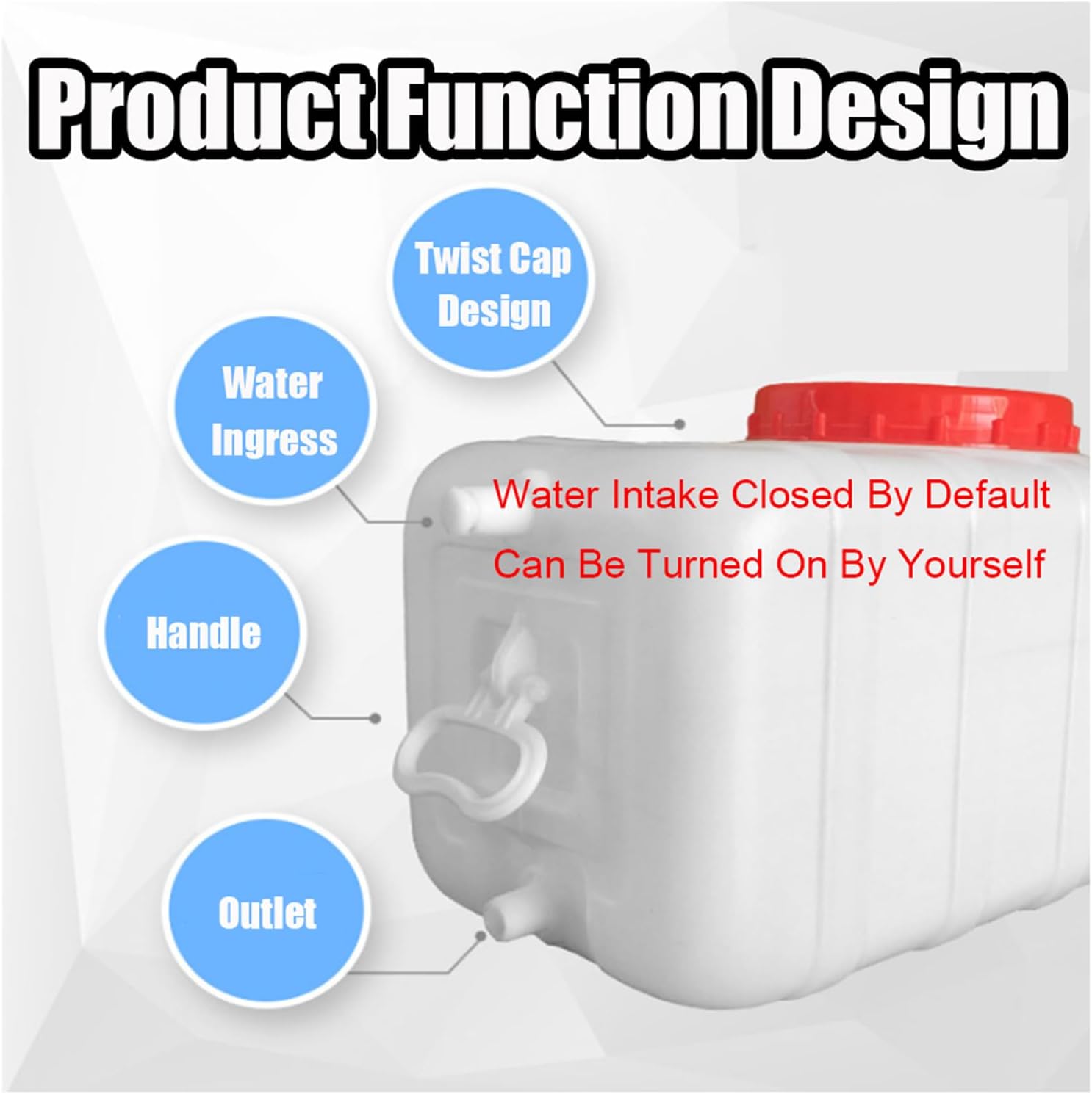 Water Storage Containers Water Carrier Plastic Water Tank with Tap Emergency Water Container 50L/80L/110L/200L Water Bucket Jug for Hiking Camping Driking Outdoors Indoors(Size:50L)