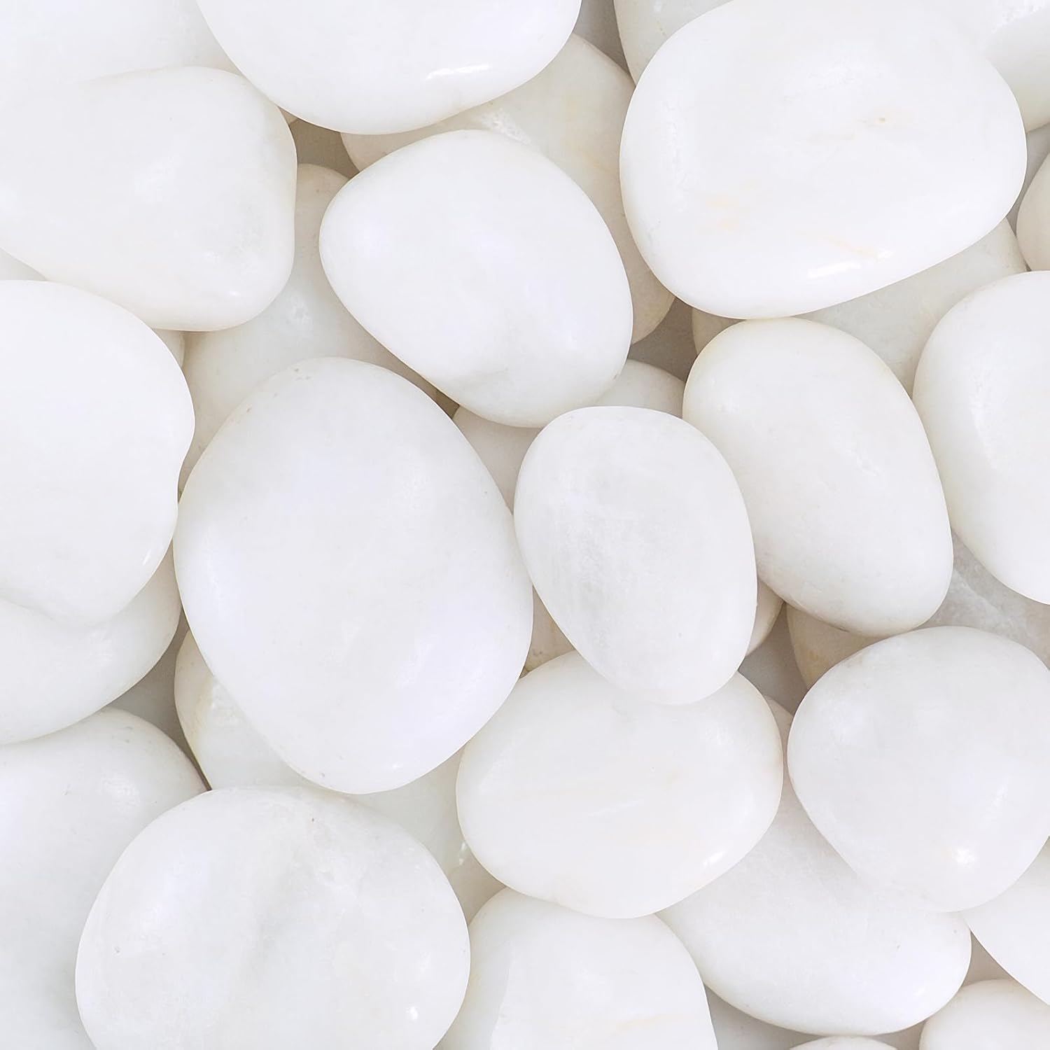 Large Pebbles for Plants, 5lbs White Pebbles 2-3 Inch Decorative River Rocks for Indoor Planters, High Polished Stones for Vase Filler Fish Tank Landscaping Garden