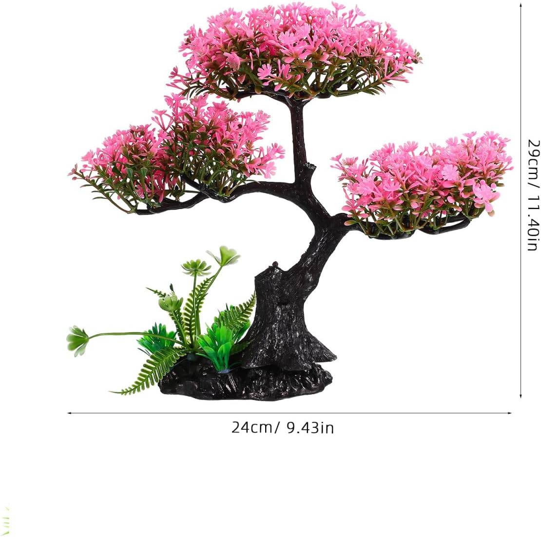 Garneck Aquarium Artificial Plants Pink Cherry Blossom Tree Grass Set Fish Decorations for Tank Accessories Home Office Fish Tank Aquarium Decorations