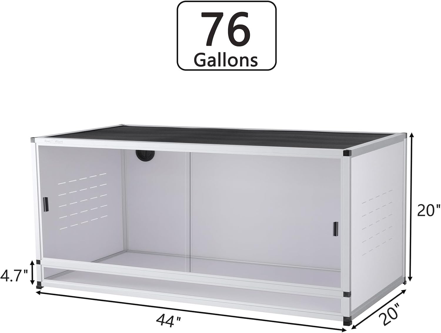 PVC Reptile Terrarium 44''x20''x20''Stackable Space Efficient ToxiRium Large Reptile Terrarium 76 Gallons for Bearded Dragon Gecko Lizard Snake,Vivarium with Sliding Doors Lock-2pcs with spacers
