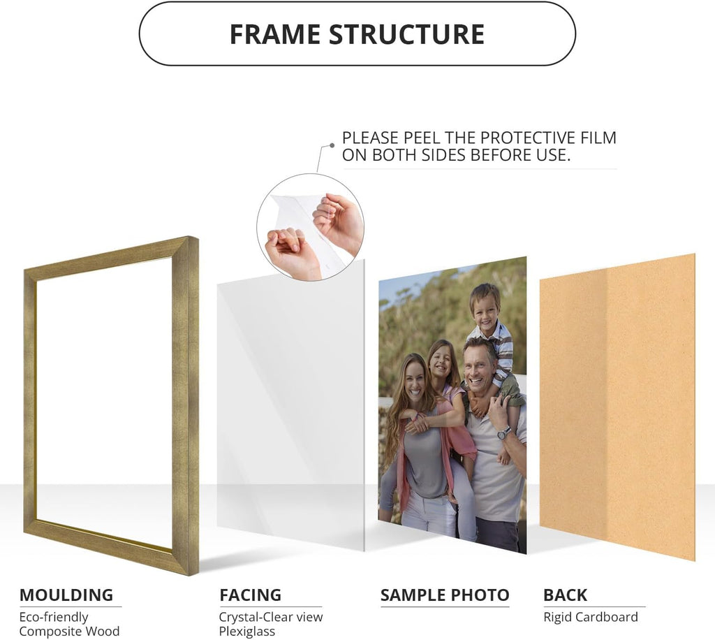 wallsthatspeak 24x34 Gold Picture Frame for Puzzles Posters Photos or Artwork