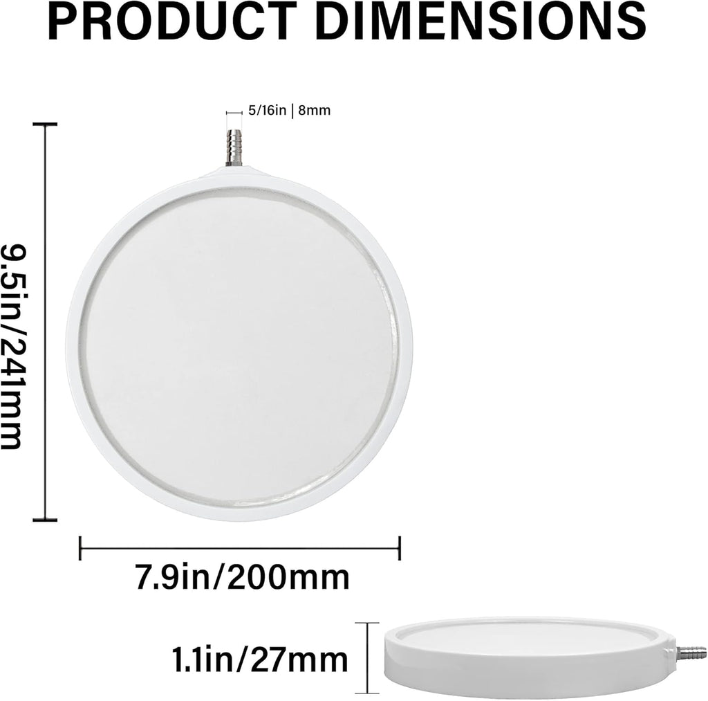 Air Stone Bubble Diffuser Ball - for Aquarium Air Pump and Fish Tanks, Gray, Pack of 10pcs