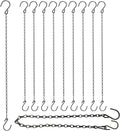 Adjustable Hanging Chain with Hooks, 21 Inch, Black - 10 Pack Heavy Duty for Hanging Grow Lights, Christmas Wreath, Neon Sign, Indoor Plants, Bird Feeders