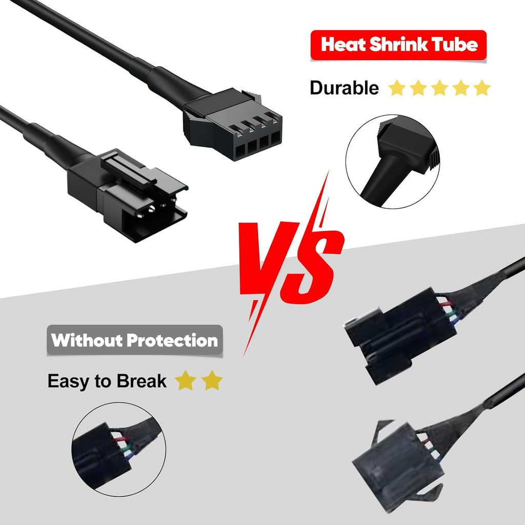LED Rock Light Extension Wire 4 PCS,47 Inch 4 Pin LED Extension Cable,Neon Accent Kits RGB LED Light Extension Cable for Trucks ATV UTV