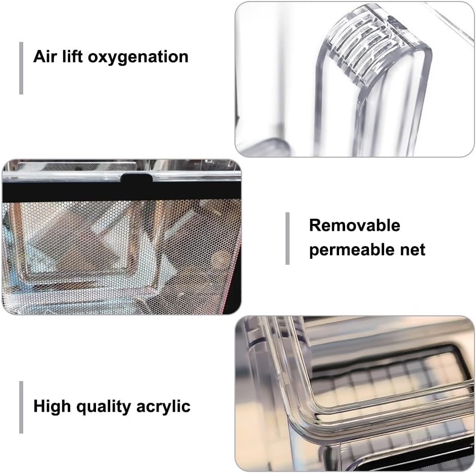 Fish Breeding Box, Acrylic Fish Isolation Box Hanging Aquarium Hatchery Tank for Freshwater Seawater Fish Tank Aquarium