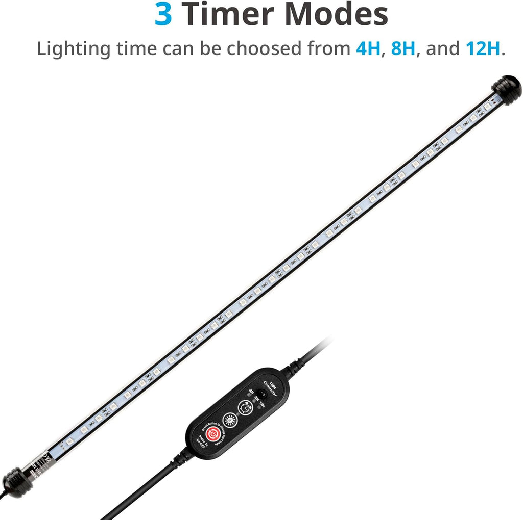NICREW LED Aquarium Light, 23 Inches Submersible Fish Tank Light, Waterproof Underwater Light with Multicolor Option