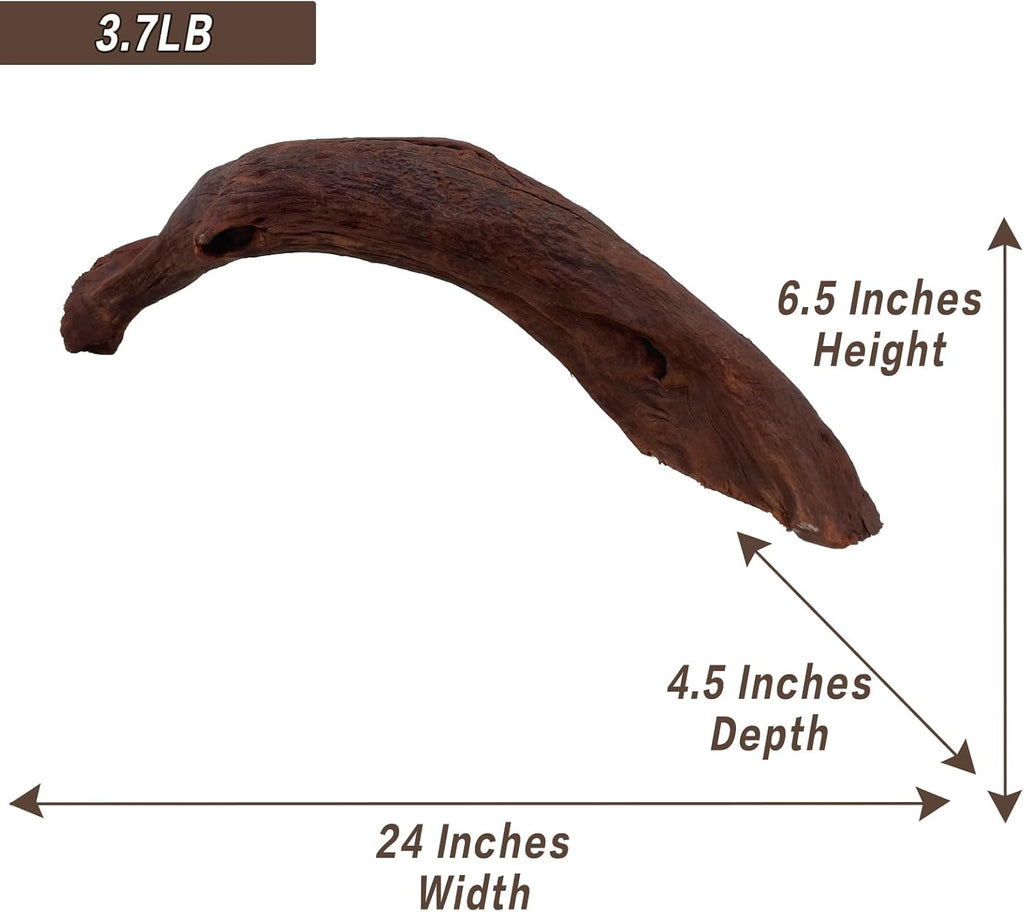 LYPHARD AQUARIUMS Natural Driftwood for Aquarium Decor, W24×D4.5×H6.5 Large Drift Wood Decorations for Reptile Hide, Fish Tank, Optional Shapes 07
