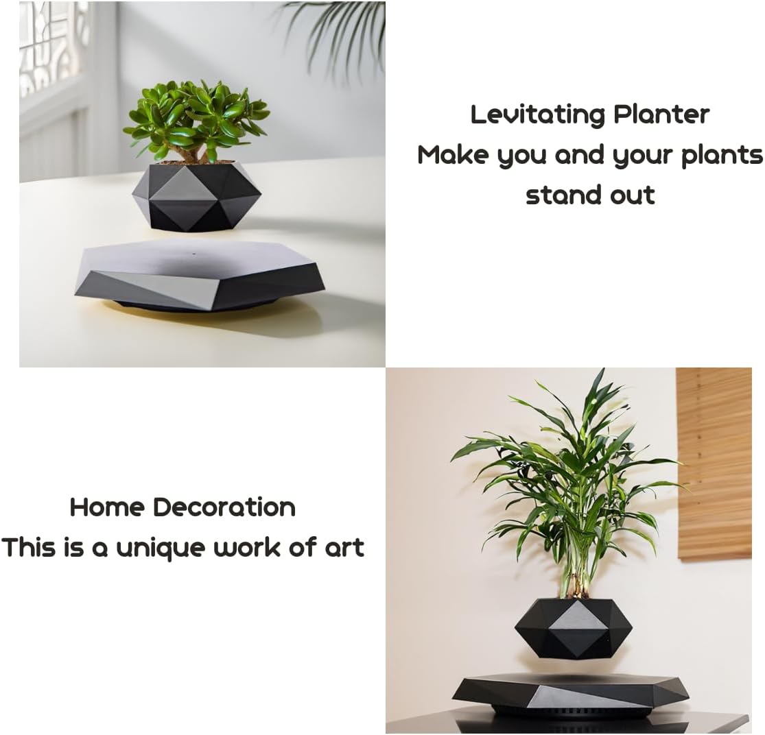 MOOCCI Levitating Plant Pot Floating Plant Potted Plant, Ideal Home Gift for Father's Day, Classmates for Halloween, Thanksgiving, Christmas