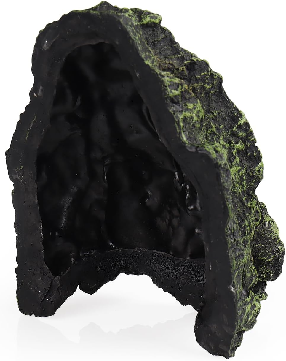 Reptile Resin Hideout Cave for Terrarium Decor, Aquarium Decorations Fish Tank Decor for Hiding