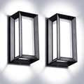 ledmo Modern Outdoor Wall Light with Aluminum Frame, 1800LM Wall Sconce with Acrylic Shade, 18W Porch Light Fixture, IP65 Waterproof Exterior Light for Garage Patio Garden Entryway, 2 Pack