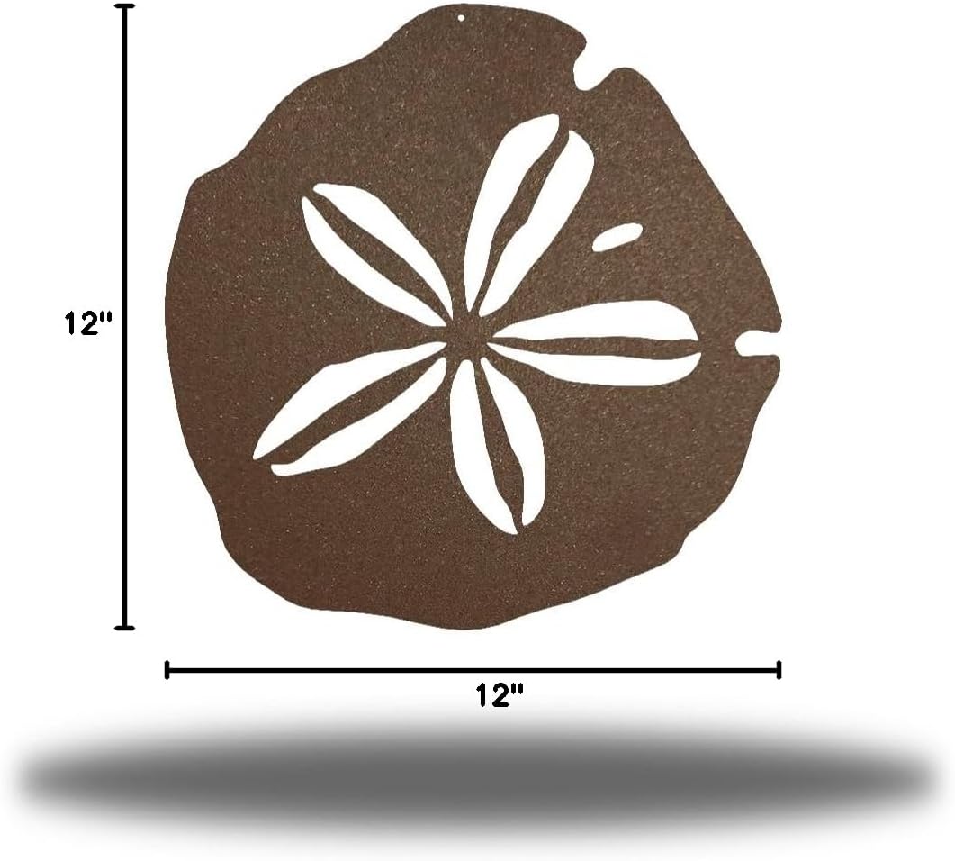 Riverside Designs Coastal Sand Dollar Ocean Beach Metal Art Steel Wall Décor (12", Rust)