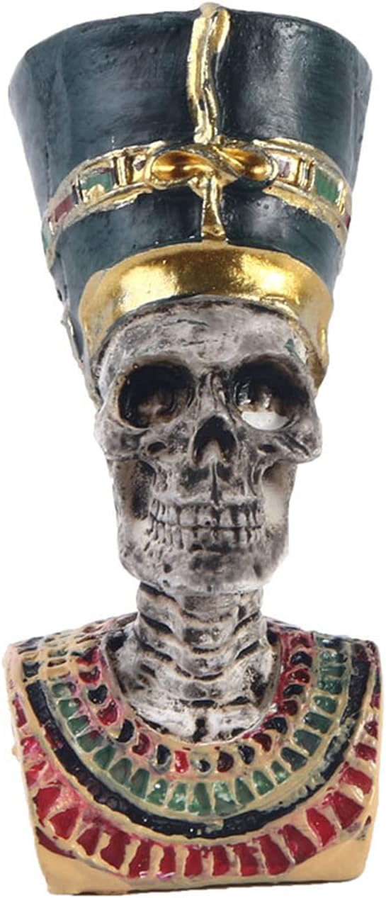 Reptile Tank Ancient Egypt Priest Skull Decorations Aquarium Fish Turtle Lizard Tanks Sculpture Statue Terrarium Egyptian Figurine Décor Collectible Ornament Pet