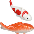 Floating Ceramic Fish Figurines Ceramic Floating Fish Koi - Tank Float Artificial Aquarium Ocean Sea Animals Koi Fairy Garden Decoration Floatable Figurines 2pcs