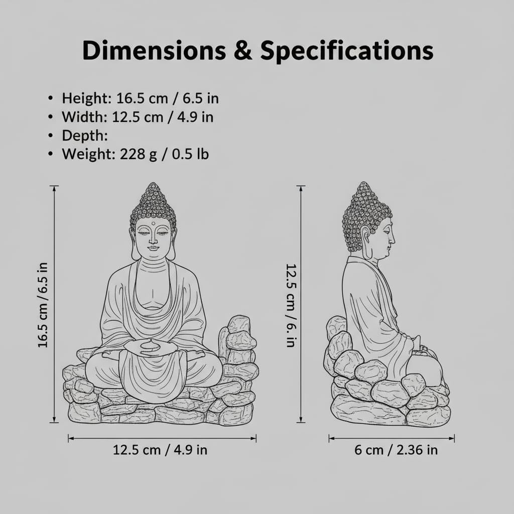 Buddha Meditation Budda Sculpture Decoration for Fish Tanks, Aquarium Decorations, Zen Garden Bonsai Decorations