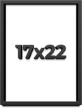 17x22 Shadow Box Frame Black | 1 Inch Deep Solid Wood Shadowbox Display Frame | UV Resistant Acrylic Plexiglass, Acid Free Backing, and Hanging Hardware | Dugan Picture Frame Style