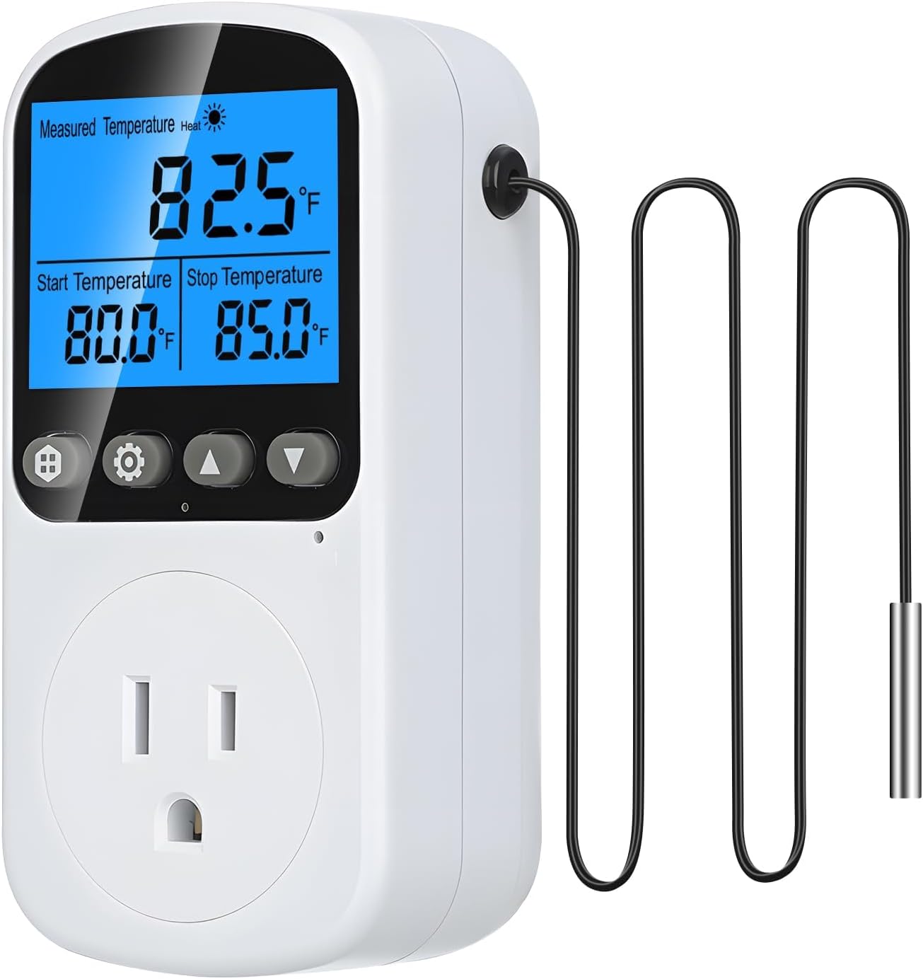 INKBIRDPLUS Plug in Temperature Controller Outlet, Smart Heating Cooling Control with 4 Timing Modes, Backlit LCD, Calibration, Ideal for Reptile, Incubation, Aquarium, Refrigerator, Home Brewing