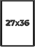 27x36 Shadow Box Frame Black | 1 Inch Deep Solid Wood Shadowbox Display | UV Resistant Acrylic Plexiglass, Acid Free Backing, Hanging Hardware | Dugan Picture Frame Style