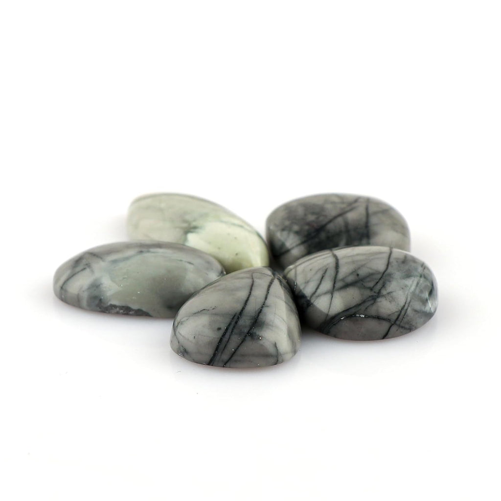 CRYSTALIS Wholesale 5pcs Natural Picasso-Jasper Loose Gemstone Bulk Cabochons Jewelry Making Supply, Chakra Healing Polished Stones, Wire Wrapping, DIY, Gem Collection, Mix-Shape, 20mm+