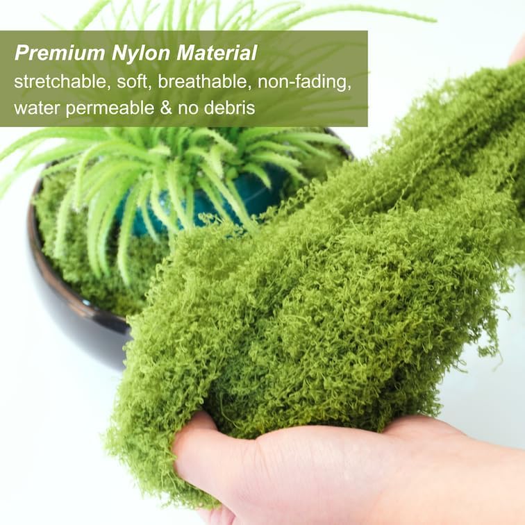 Jabrand Fake Moss for Plants, 5OZ Artificial Moss Faux Moss for Crafts Table Centerpieces Indoor and Outdoor Potted Plants Landscaping Gardening Decor