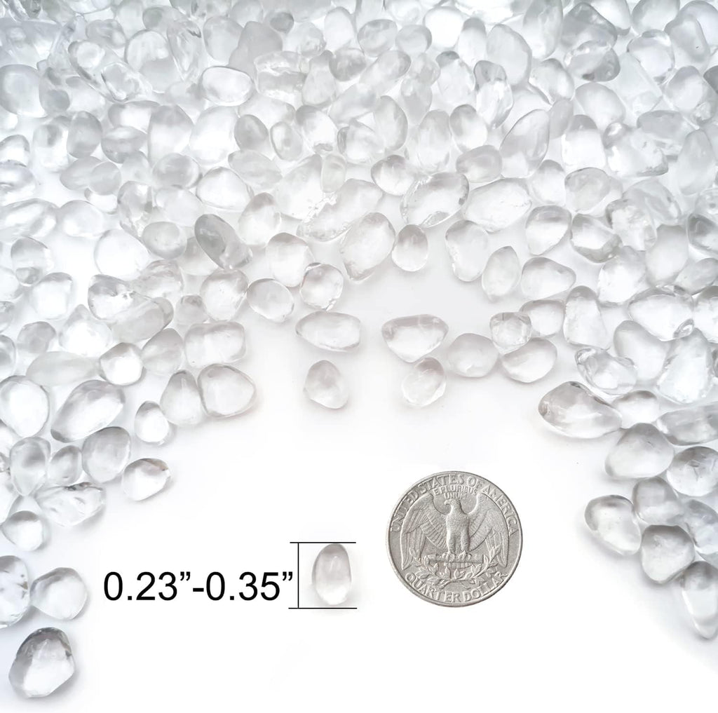 Keedolla 3 LB Clear Gravel for Fish Tank, Sea Glass Pebbles Marbles Pebbles Gravel Rocks Crystal Gemstones for Aquarium|Fish Turtle Tank|Vase Filler|Flowerpot Decoration