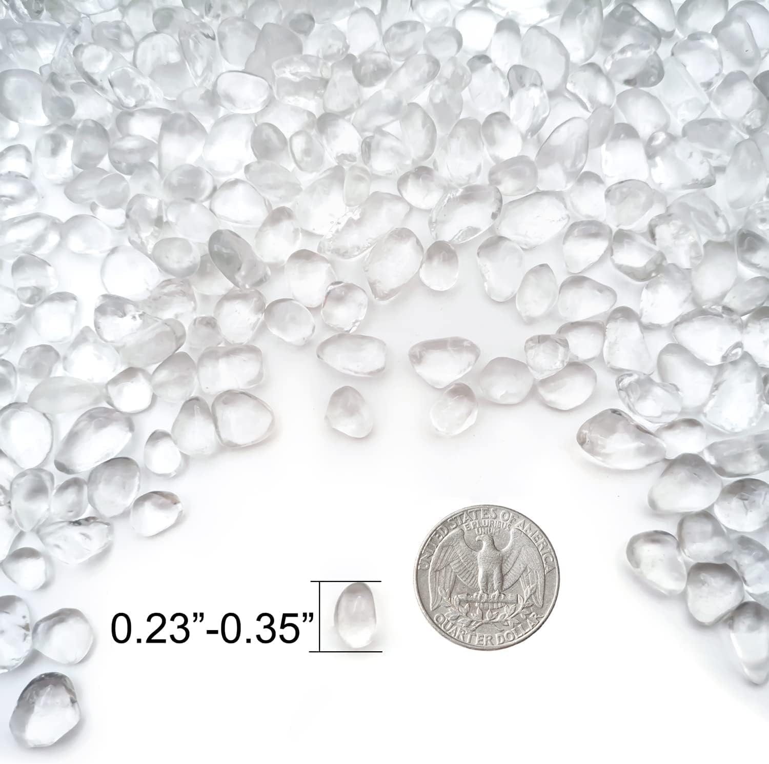 Keedolla 3 LB Clear Gravel for Fish Tank, Sea Glass Pebbles Marbles Pebbles Gravel Rocks Crystal Gemstones for Aquarium|Fish Turtle Tank|Vase Filler|Flowerpot Decoration