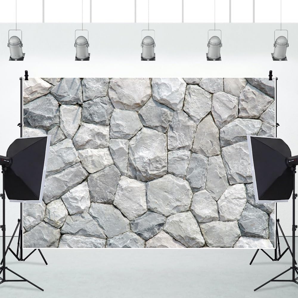 Yeele 10x6.5ft Vintage Stone Brick Wall Backdrop for Photography Retro Rustic Rock Stone Wall Background for Wedding Birthday Theme Party Decoration Kids Adults Portrait Photo Studio Shoot Props