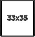 33x35 Shadow Box Frame Black | 1 Inch Deep Solid Wood Shadowbox Display Frame | UV Resistant Acrylic Plexiglass, Acid Free Backing, and Hanging Hardware | Dugan Picture Frame Style