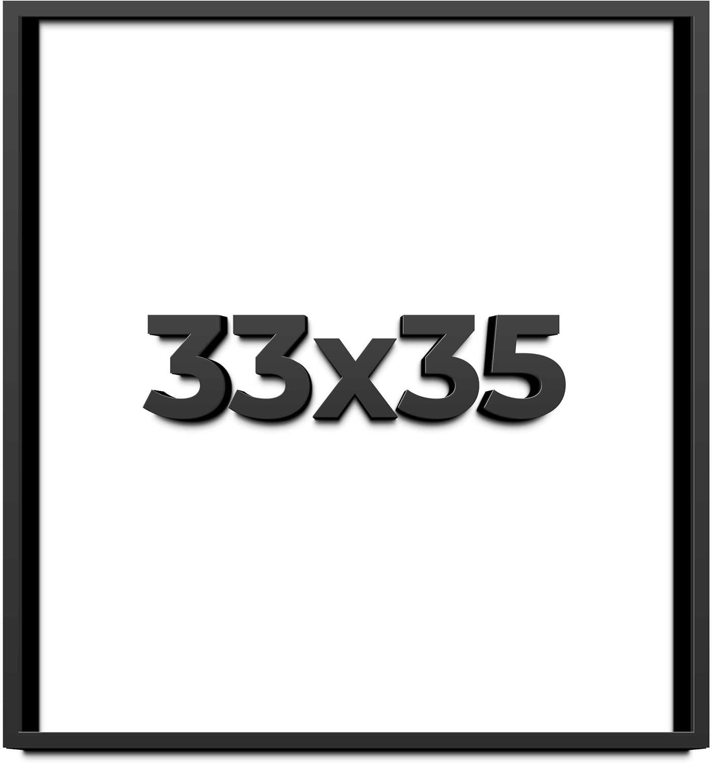 33x35 Shadow Box Frame Black | 1 Inch Deep Solid Wood Shadowbox Display Frame | UV Resistant Acrylic Plexiglass, Acid Free Backing, and Hanging Hardware | Dugan Picture Frame Style