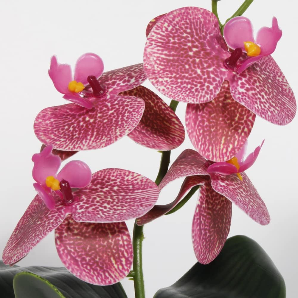 Fake Orchids Artificial Flowers, Reptile Terrarium Decor Plants, Bearded Dragon Tank Accessories fit Crested Gecko Leopard Lizard Chameleon Ball Python Snake Frog - Red