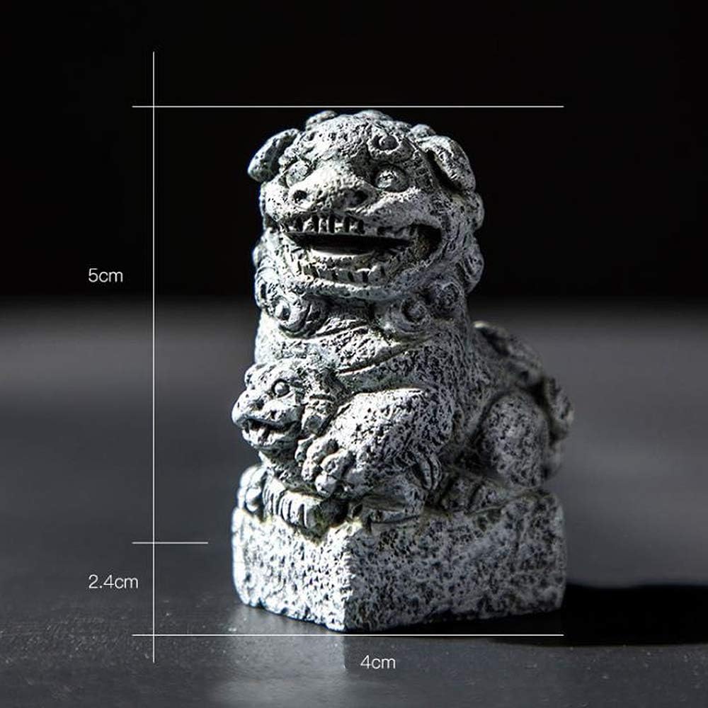 Smoothedo-Pets Fish Tank Decorations Aquarium Decoration Mini/Pair Size Ornaments Accessories Fish Hides Asian Garden FengShui Beast Dog Mini