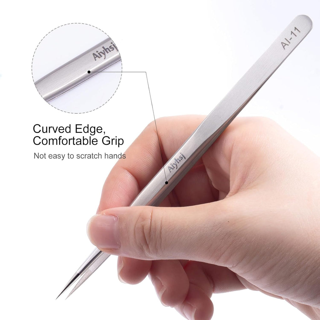 Precision Tweezer, Upgraded Professional Pointed, High-end Stainless Steel Tweezers for Craft, Electronics, Soldering, Model, Laboratory Work, Jewelry-Making