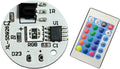 1 Pcs 3W 5V RGB LED Module High-Power Color Changing Light Board Chip with Remote Control - SMD COB Glass Fiber Circular PCB (120deg 24MM Dia) for DIY Lighting Decoration or Aquarium Light