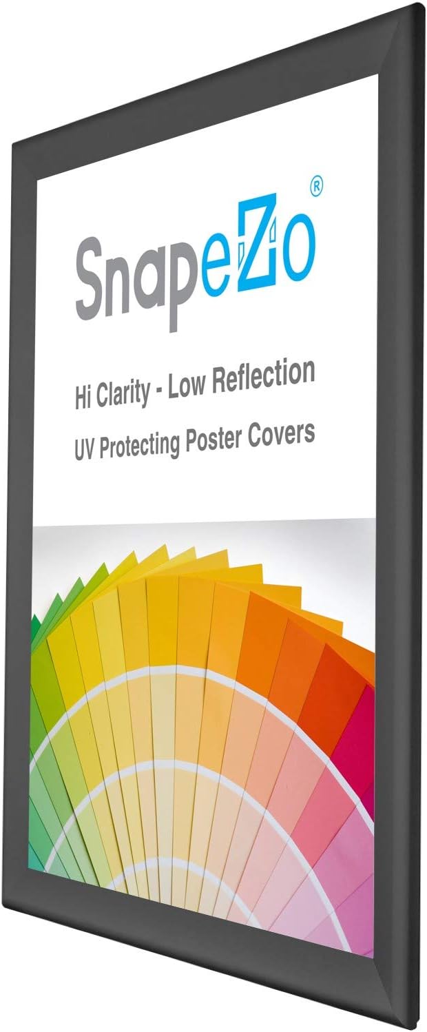 SnapeZo 2-Pack 36x48 Inches Black Poster Frames, Front-Loading Snap Frame, 1.7" Aluminum Profile, Wall Mounted