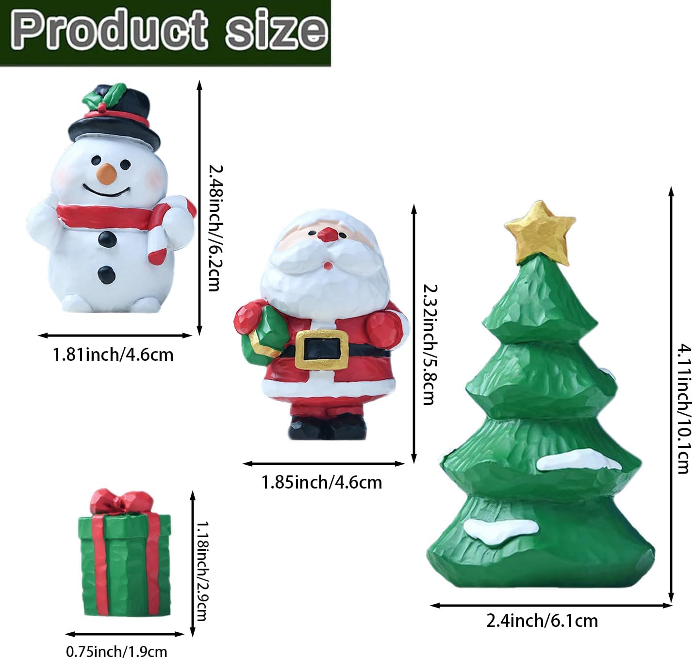 4 Pcs Christmas Aquarium Decoration - Cute Resin Ornament Fish Tank Decoration, Santa Christmas Tree Snowman Statue Supplies for Reptile House Cave Aquarium Xmas Decor