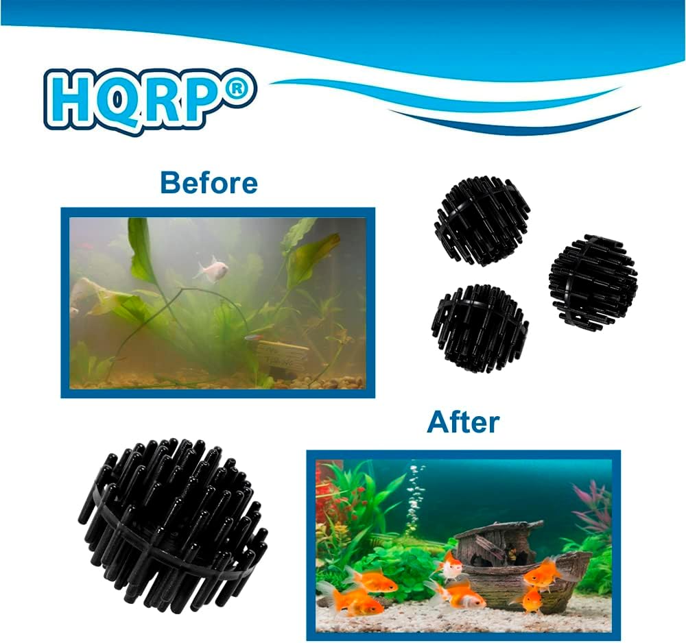 HQRP 100 pcs Bio Balls Filter Media 1.5 Inch - Large Bio Ball for Aquarium, Pond, Waterfall, Fountain Filter Media in Mesh Bag with Zipper