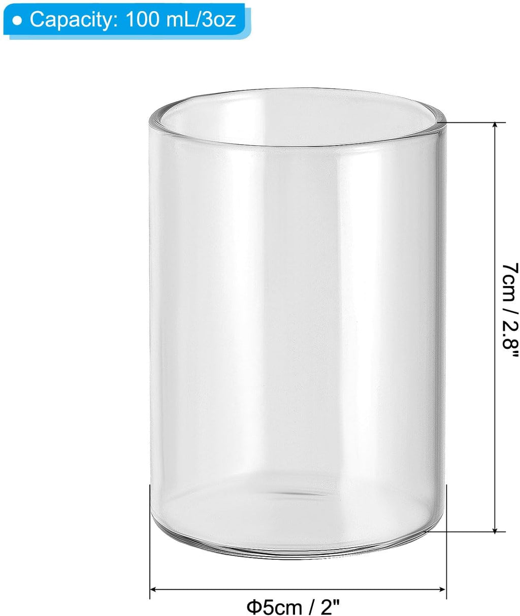 PATIKIL Clear Glass Cylinder Vase, 2.8" Tall and 2" Dia Tabletop Flowers Vase Floating Candle Holder Vase for Home Decor Wedding Centerpieces(3oz)
