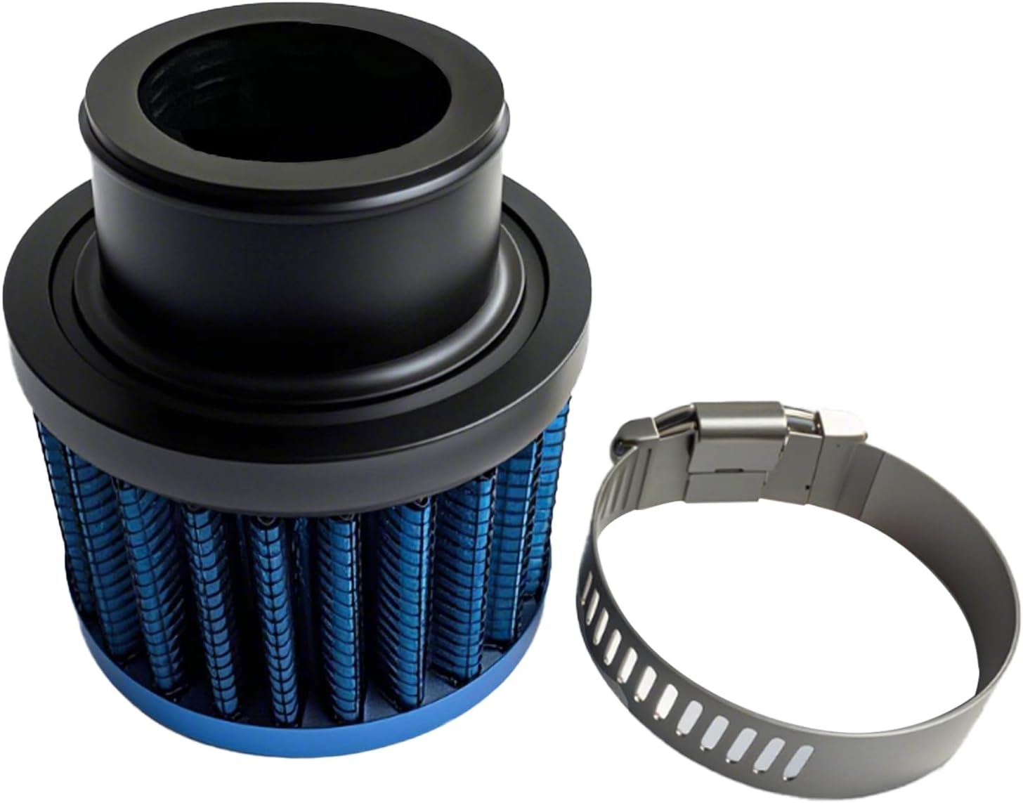 Air Intake Filter - 1" Universal Breather Filter, Automotive Cold Air Filter, Car Valve Cover Oil Breather Turbo Vent Crankcase Cleaner Accessory, Fits Car Motorcycle (Blue)