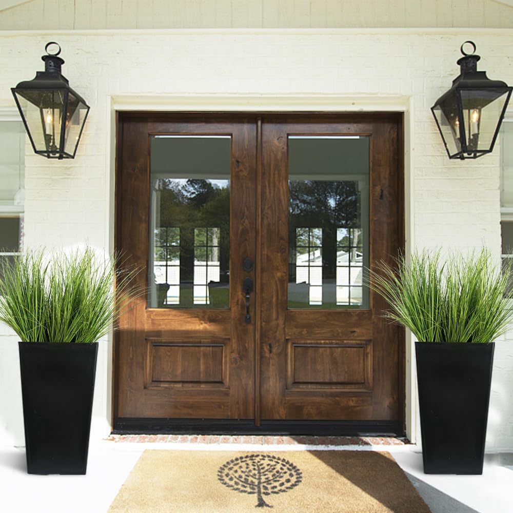Melorca&Guilla Artificial Plants 6PCS 21.5“ Fake Tall Onion Grass,Faux Grass Plant,Artificial Greenery Shrubs Bushes for Garden Porch Window Box Shop Office Home Décor