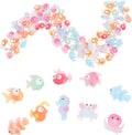 LOGOFUN 200pcs Mini Resin Ocean Animal Figurines Sea Creatures Aquarium Decor Micro Landscape Fairy Garden Accessories