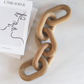 Natural Wood Chain Link Decor – 21" Light-Medium Decorative Object for Coffee Table, TV Stand & Living Room - Bohemian Shelf & Entryway Table Accent – Gift Idea for Housewarming or Home Décor