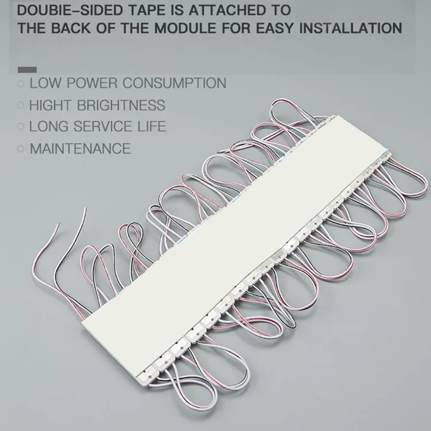 LED Module, Replacement Lights for Inflatables White 20pcs 9.8 Ft 3 LED Super Bright 2835 SMD IP65 Waterproof for Advertising Signs with Tape Adhesive Backside (White Light)