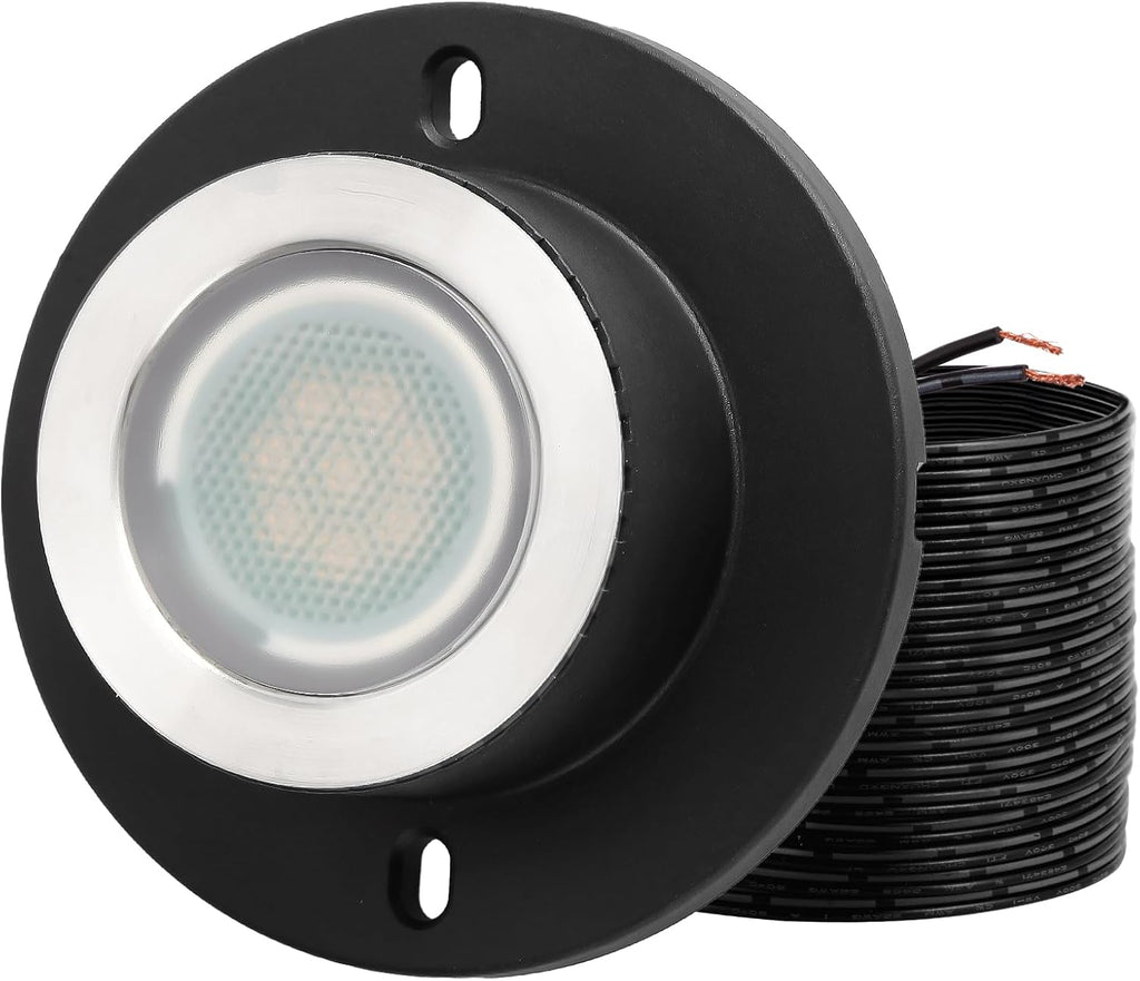 HIBOITEC Pond Lights 3W LED IP68 Waterproof Underwater Lights with UL Cord Warm White 2700K Low Voltage Landscape Lighting for Backyard Water Fountain Pool Compatible 12-24V AC/DC 1Pack