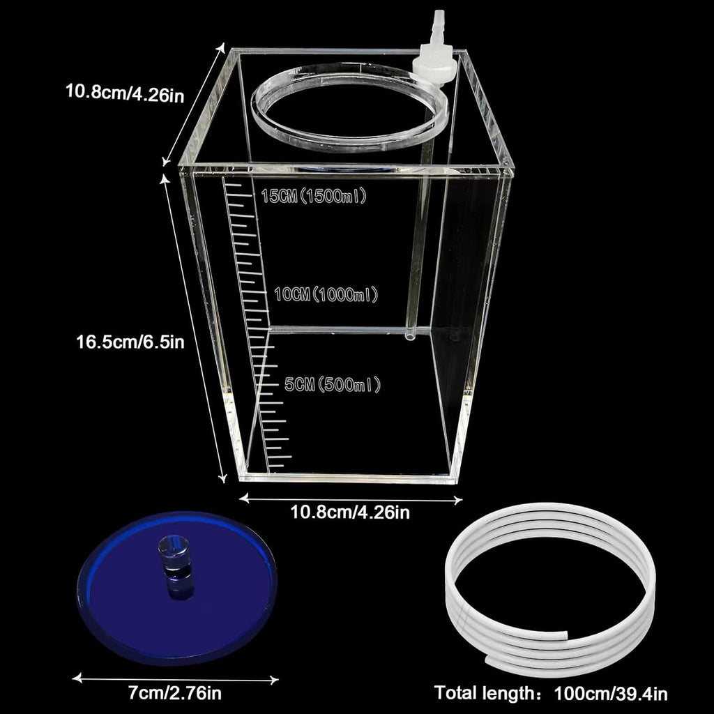 dosing Container,Aquarium Air Pump Accessories,dosing Pump Liquid containers Liquid srorage Bucket Made of acryli,Reservoir (1.5L/0.4gal Blue lid)