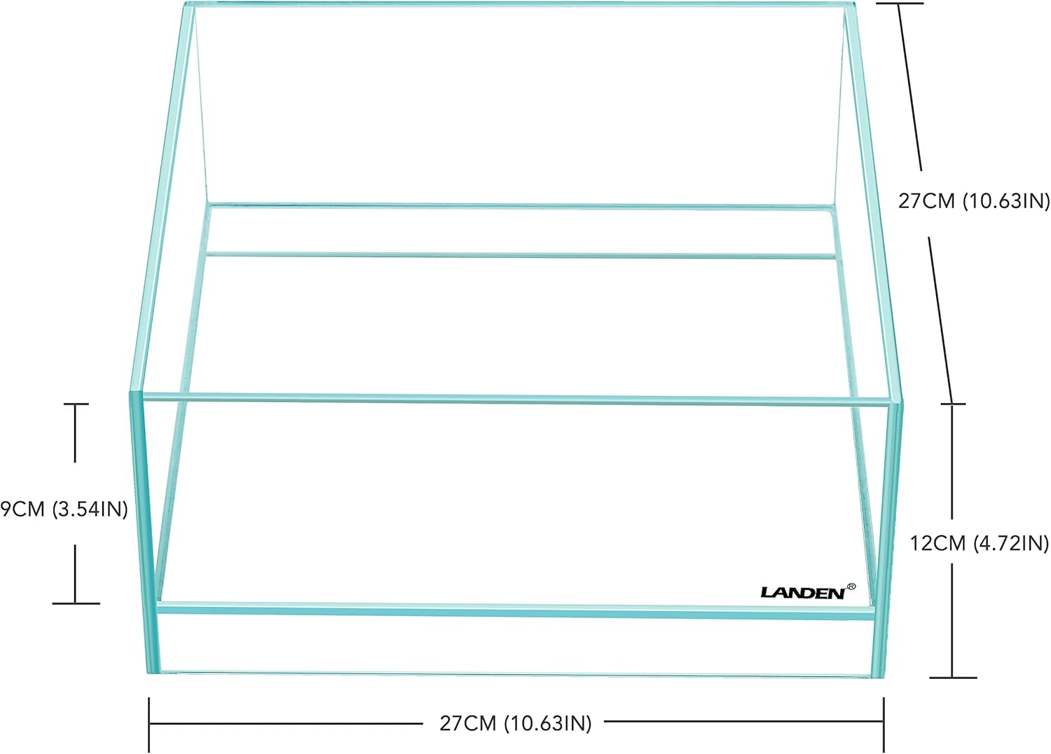 LANDEN Glass Air Aquarium Tank Multi-Scene Landscape Aquarium, 1.6Gallon Rimless Low Iron Shallow Tank,10.63" W×10.63" D×4.72" H (27cmx27cmx12cm) 5mm Thickness
