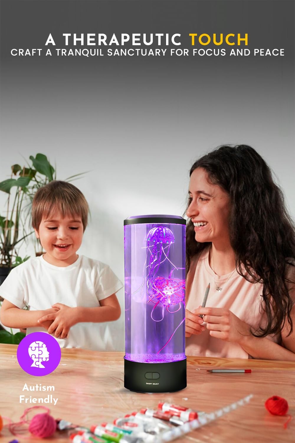 Brewish Jellyfish Lamp with 20W Bluetooth Speaker (Upgraded Motor 2025), 16 Color Changing Mood Lamp, 5 Modes Aquarium Night Light for Kids, Gift for Adults, Kids, Sensory Lights for Autistic Children
