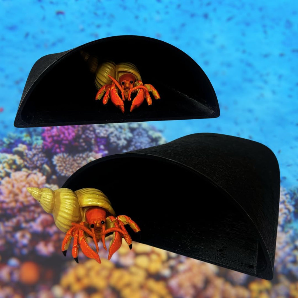 REEFSHAPE Aquarium or Terrarium Pocket Cave | Minimalist Shelter Cave for Fish, Shrimp, Reptiles, Amphibians, & More! | Made in USA (Pocket Cave, Black)