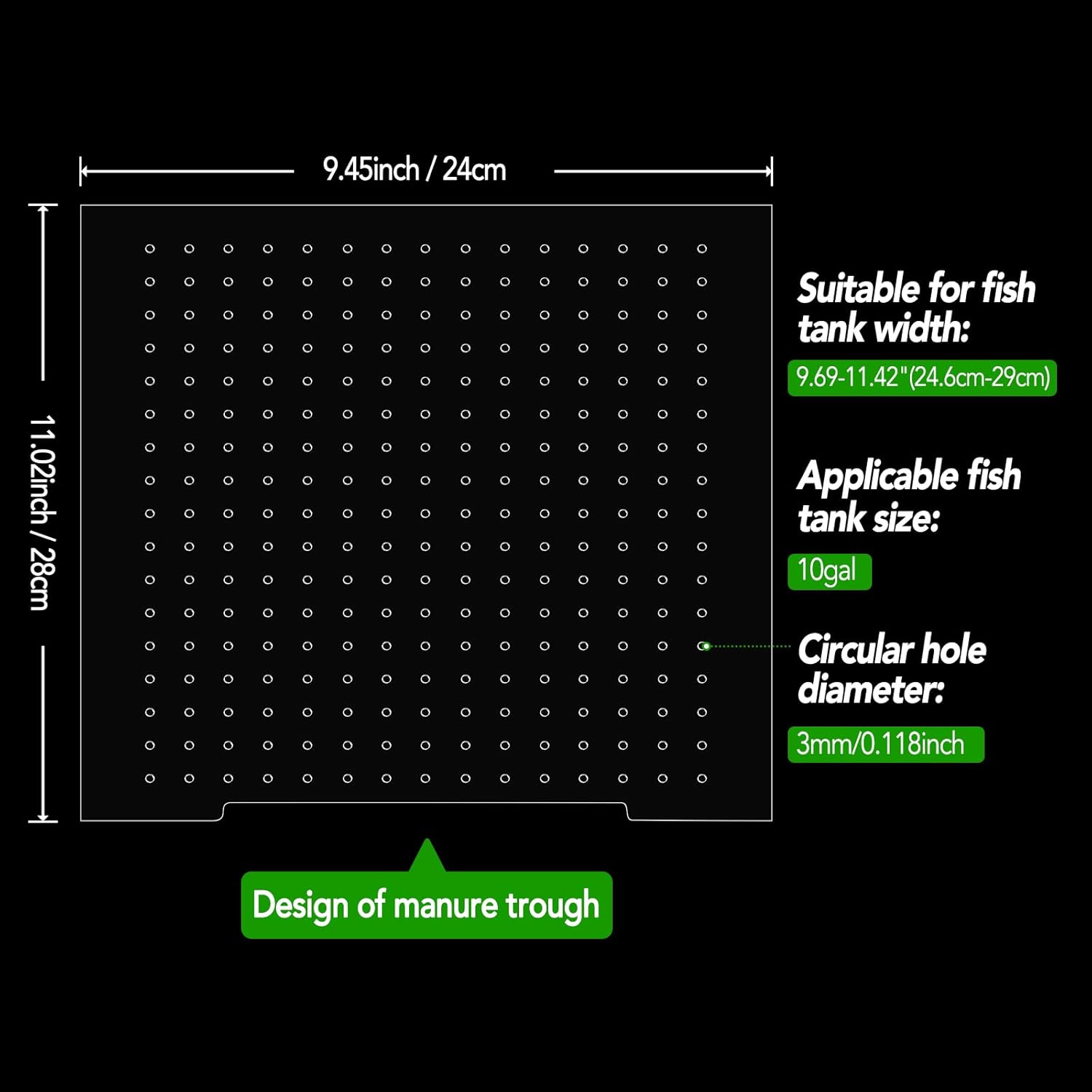 Adjustable Acrylic Aquarium Divider Set - Universal Fish Tank Separator for Multi-Purpose Fish Isolation (2 Sizes Optional (9.4''x11'')